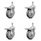 Service Caster 5 Inch Gray Polyurethane Swivel 10mm Stem Caster Set with Total Lock Brake SCC-TSTTL20S514-PPUB-M1015-4 - alternate 1